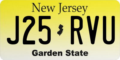NJ license plate J25RVU