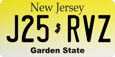 NJ license plate J25RVZ