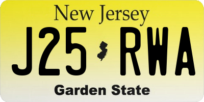 NJ license plate J25RWA
