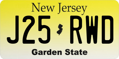 NJ license plate J25RWD