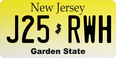 NJ license plate J25RWH