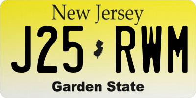 NJ license plate J25RWM