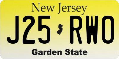 NJ license plate J25RWO