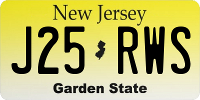 NJ license plate J25RWS