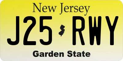 NJ license plate J25RWY