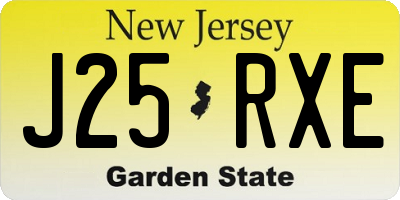 NJ license plate J25RXE