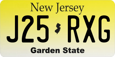 NJ license plate J25RXG