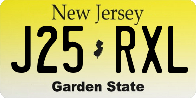 NJ license plate J25RXL