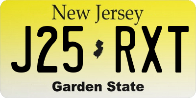 NJ license plate J25RXT