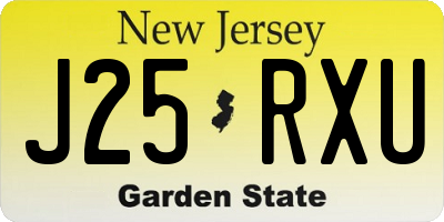 NJ license plate J25RXU