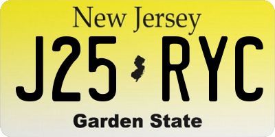 NJ license plate J25RYC