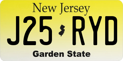 NJ license plate J25RYD