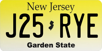NJ license plate J25RYE