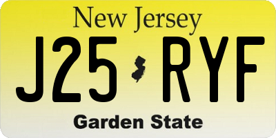 NJ license plate J25RYF