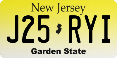 NJ license plate J25RYI