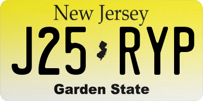 NJ license plate J25RYP