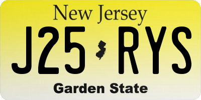 NJ license plate J25RYS