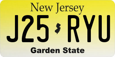 NJ license plate J25RYU