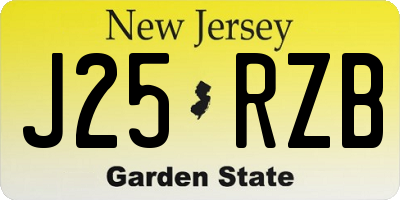 NJ license plate J25RZB