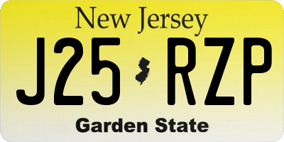 NJ license plate J25RZP