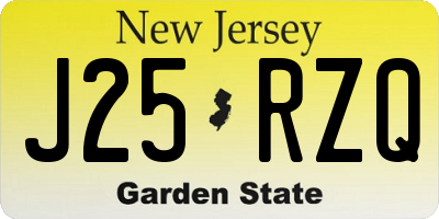 NJ license plate J25RZQ