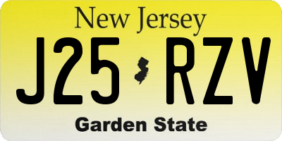 NJ license plate J25RZV