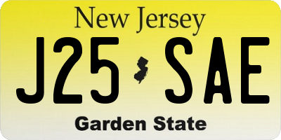 NJ license plate J25SAE