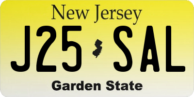 NJ license plate J25SAL
