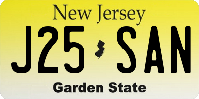 NJ license plate J25SAN