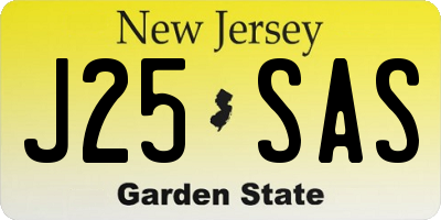 NJ license plate J25SAS