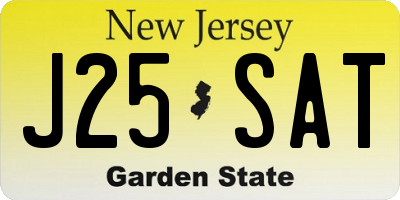 NJ license plate J25SAT
