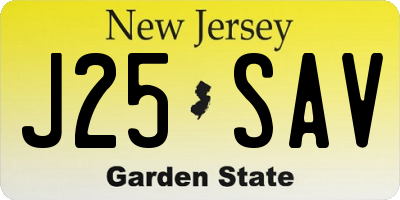 NJ license plate J25SAV