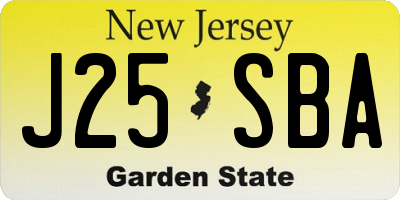 NJ license plate J25SBA