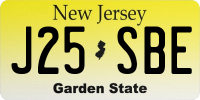 NJ license plate J25SBE