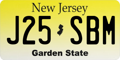 NJ license plate J25SBM
