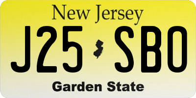 NJ license plate J25SBO