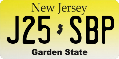 NJ license plate J25SBP