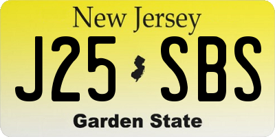 NJ license plate J25SBS