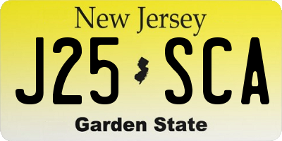 NJ license plate J25SCA