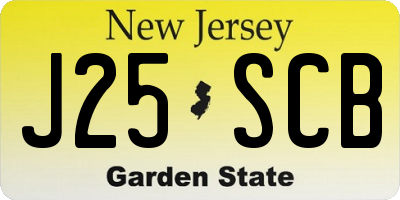 NJ license plate J25SCB