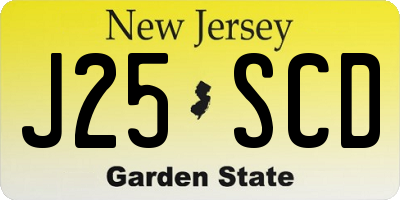 NJ license plate J25SCD