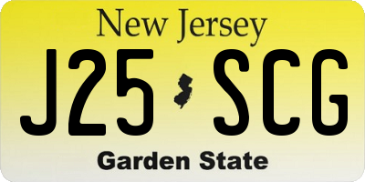 NJ license plate J25SCG