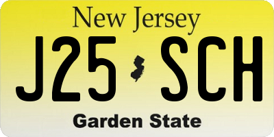 NJ license plate J25SCH