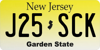 NJ license plate J25SCK