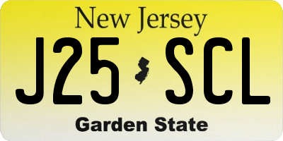 NJ license plate J25SCL