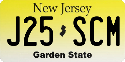 NJ license plate J25SCM