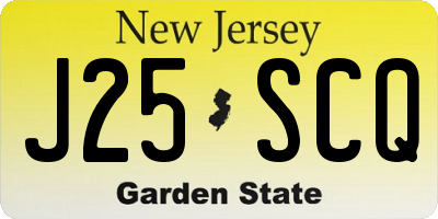 NJ license plate J25SCQ
