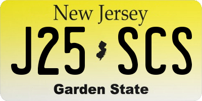 NJ license plate J25SCS