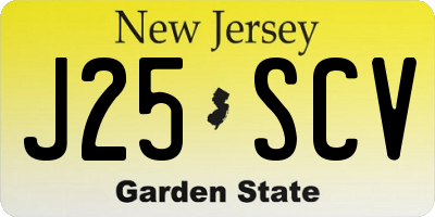 NJ license plate J25SCV