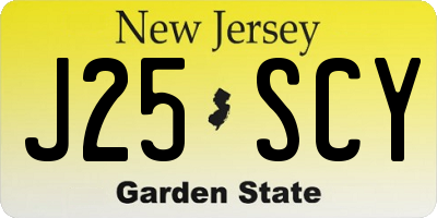 NJ license plate J25SCY